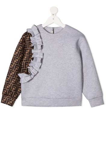 FF pattern ruffled sweatshirt