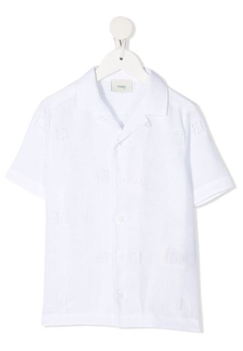 Fendi Kids FF monogram pattern shirt - Bianco