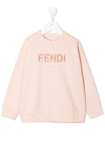 Fendi Kids logo lettering sweatshirt - Rosa