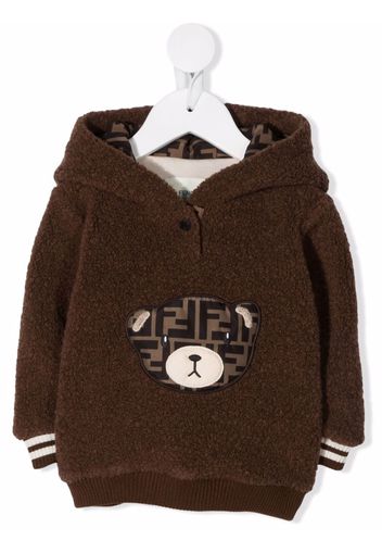 Fendi Kids FF-logo Teddy hoodie - Marrone