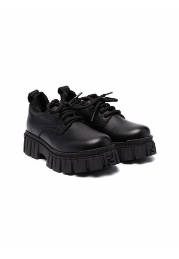 Fendi Kids chunky-sole lace-up boots - Nero