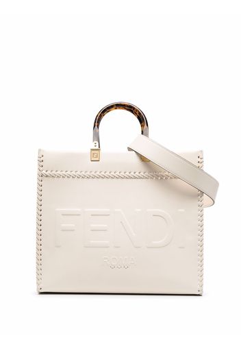 Fendi logo-debossed tote bag - Bianco