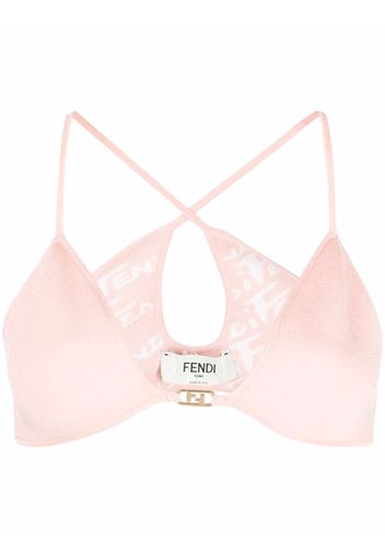 Fendi logo-plaque cropped top - Rosa