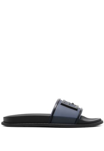 Fendi embossed-logo slides - Blu