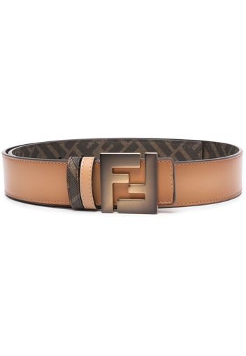 Fendi logo-plaque reversible belt - Marrone