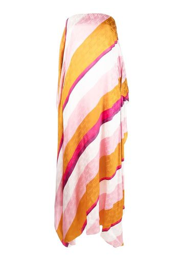 Fendi diagonal-stripe maxi dress - Rosa