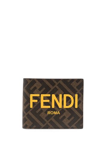 Fendi Portafoglio con logo FF - Marrone