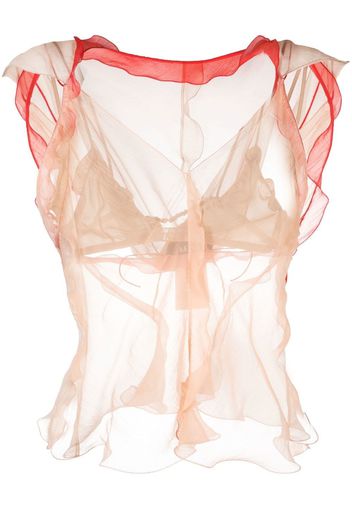 Fendi draped sheer tank top - Rosa