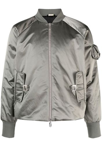 Fendi satin zip-up bomber jacket - Verde