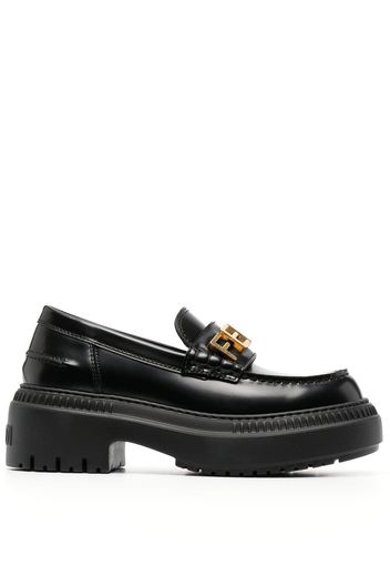 Fendi logo-lettered chunky-sole loafers - Nero