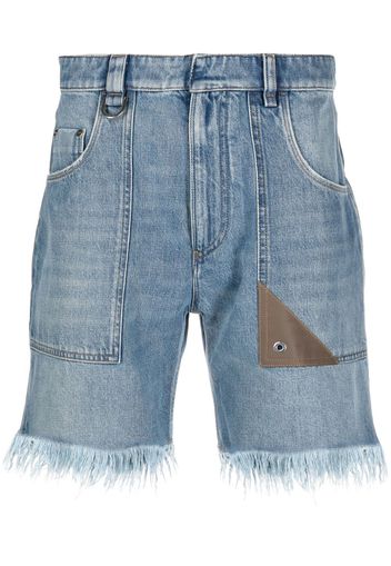 Fendi Shorts denim con effetto vissuto - Blu