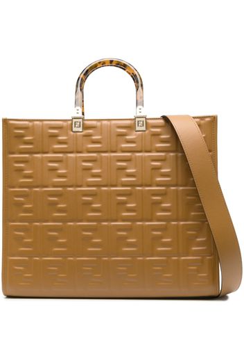 Fendi FF logo-embossed tote bag - Marrone