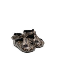 Fendi Kids FF-pattern ballerina shoes - Marrone