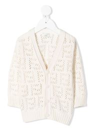 Fendi Kids FF open-knit cardigan - Toni neutri