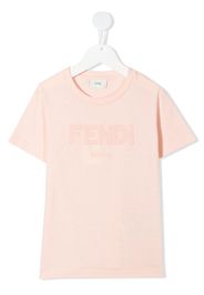 Fendi Kids logo lettering T-shirt - Rosa