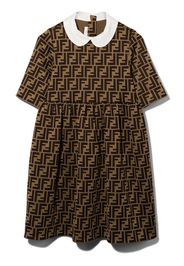 Fendi Kids FF-motif flared dress - Marrone