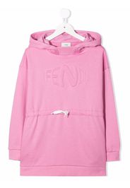 Fendi Kids debossed-logo drawstring hoodie - Rosa