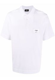 Fendi embroidered-logo polo shirt - Bianco