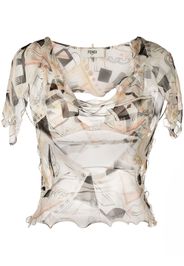 Fendi Blusa con stampa - Toni neutri