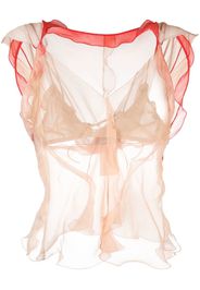 Fendi draped sheer tank top - Rosa