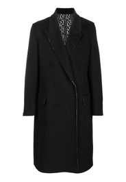 Fendi FF-print double-breasted reversible coat - Nero