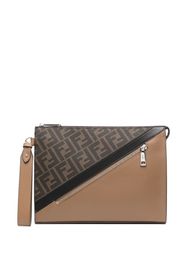 Fendi FF monogram-print clutch bag - Marrone