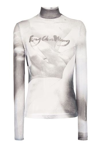 Feng Chen Wang Top con stampa grafica - Grigio