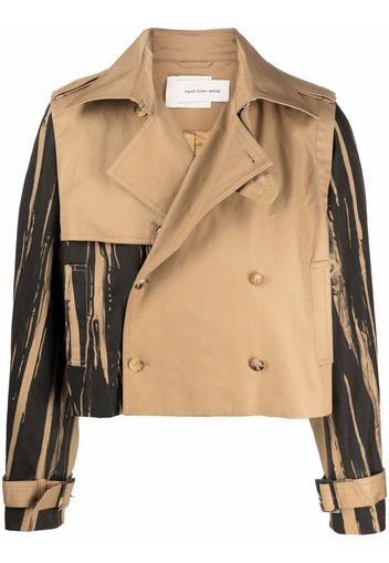 Feng Chen Wang cropped double-breasted jacket - Marrone