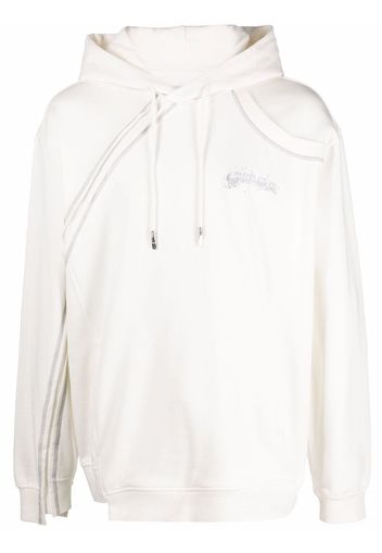 Feng Chen Wang logo-embroidered cotton hoodie - Bianco