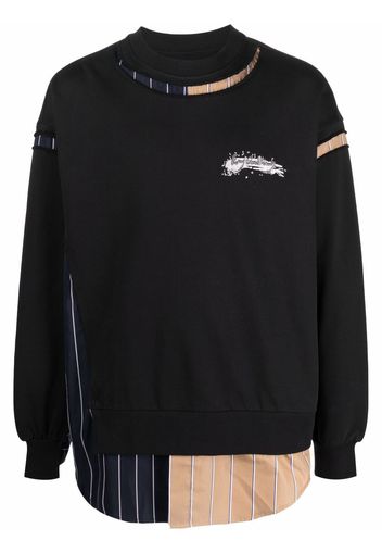 Feng Chen Wang panelled cotton sweatshirt - Nero