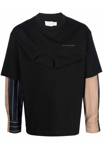 Feng Chen Wang layered cotton sweatshirt - Nero