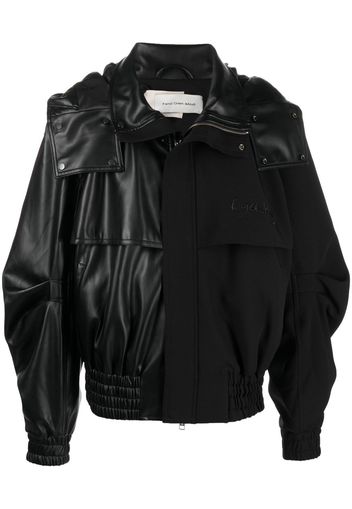 Feng Chen Wang panelled hooded jacket - Nero