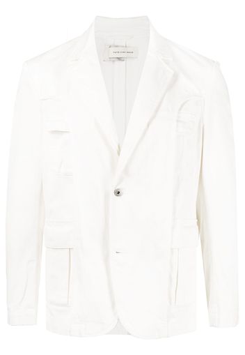 Feng Chen Wang blazer denim destrutturato - Bianco