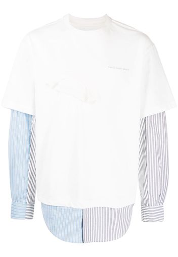 Feng Chen Wang cotton layered effect T-shirt - Bianco