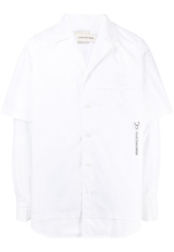 Feng Chen Wang layered logo charm shirt - Bianco