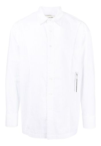 Feng Chen Wang pointelle-pattern logo charm shirt - Bianco