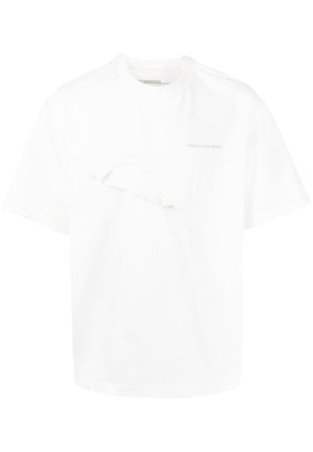 Feng Chen Wang logo-print patchwork T-shirt - Bianco