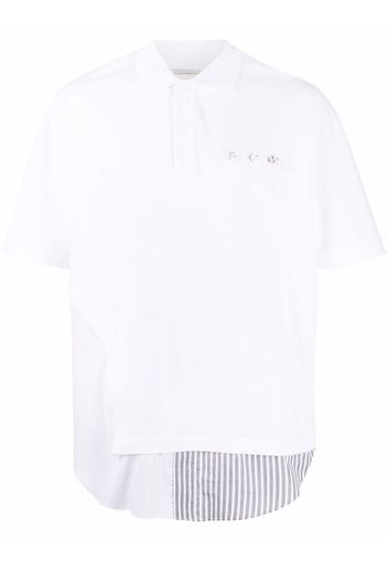 Feng Chen Wang layered cotton polo shirt - Bianco