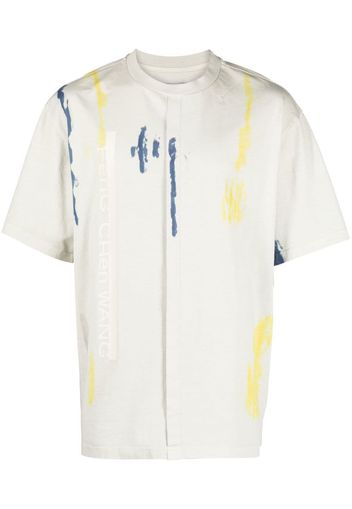 Feng Chen Wang logo-print tie-dye T-shirt - Toni neutri