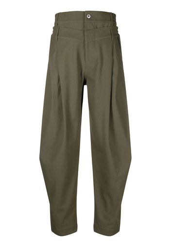 Feng Chen Wang double-waistband trousers - Verde