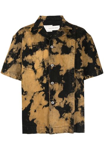 Feng Chen Wang Camicia denim con fantasia tie-dye - Nero