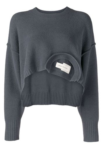 Feng Chen Wang crew-neck fitted jumper - Blu