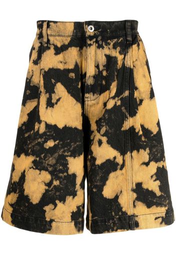 Feng Chen Wang Shorts con fantasia tie dye - Nero