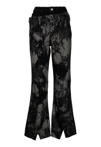 Feng Chen Wang Jeans svasati con ricamo - Nero