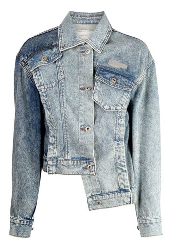 Feng Chen Wang Giacca denim patchwork - Blu