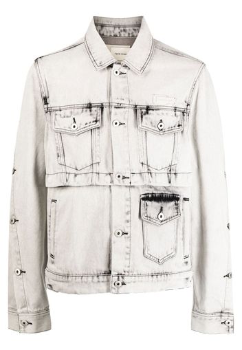 Feng Chen Wang multiple-pocket detail denim jacket - Grigio