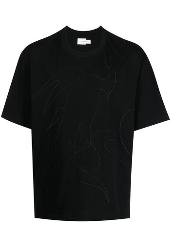 Feng Chen Wang Phoenix embroidered T-shirt - Nero