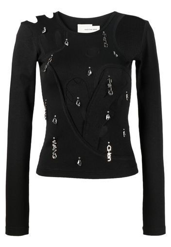 Feng Chen Wang Top con dettaglio cut-out - Nero