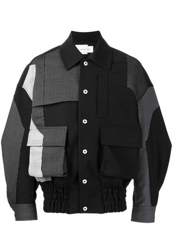 Feng Chen Wang Giacca con design patchwork - Nero