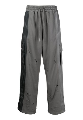 Feng Chen Wang pinstripe-print panel trousers - Verde